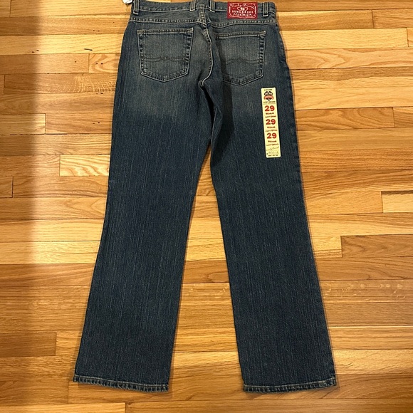 Lucky Brand Classic Fit Blue and Tan Dungarees - Picture 3 of 3